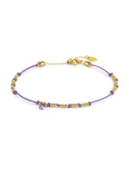 Cavigliera Donna Marlù 20CV097G-L Viola e Oro Acciaio con Zirconia