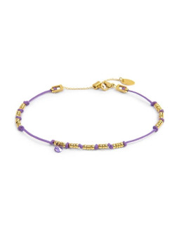 Cavigliera Donna Marlù 20CV097G-L Viola e Oro Acciaio con Zirconia
