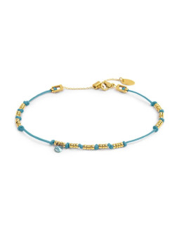Cavigliera Donna Marlù 20CV097G-T Cordino Turchese Acciaio Oro