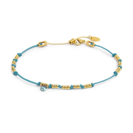 Cavigliera Donna Marlù 20CV097G-T Cordino Turchese Acciaio Oro