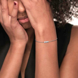 Bracciale Donna Marlù 31BR0015-W catena cutting cross con tre zirconi 3,5mm centrali