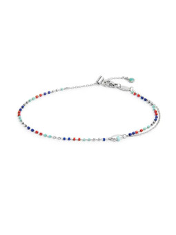 Cavigliera Marlù 20CV099-RGB Donna Acciaio Silver con Perline Miyuki
