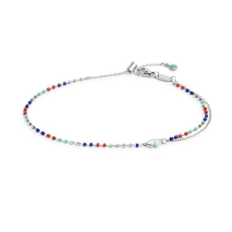 Cavigliera Marlù 20CV099-RGB Donna Acciaio Silver con Perline Miyuki