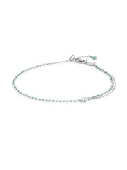 Cavigliera Marlù Donna Acciaio Silver o Oro con Myuki e Turchesi Regolabile