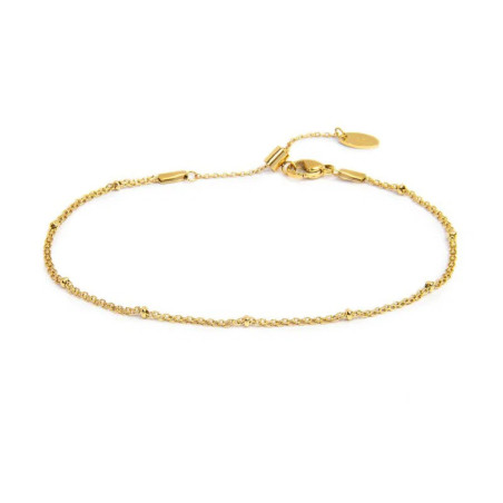 Cavigliera Marlù 20CV100G Donna Acciaio Oro Mesh con Anelli