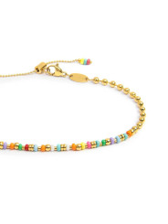 Cavigliera Marlù 20CV101G-RGB Donna Acciaio Oro con Sfere e Perline Colorate