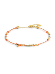 Cavigliera Marlù 20CV097G-H Donna Cordino Arancione Acciaio Oro con Zircone