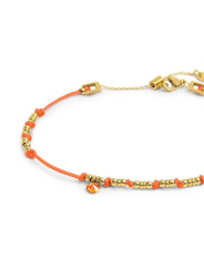Cavigliera Marlù 20CV097G-H Donna Cordino Arancione Acciaio Oro con Zircone