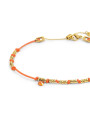 Cavigliera Marlù 20CV097G-H Donna Cordino Arancione Acciaio Oro con Zircone