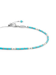 Cavigliera Marlù 20CV103-T Donna Acciaio con Perline Turchesi e Miyuki
