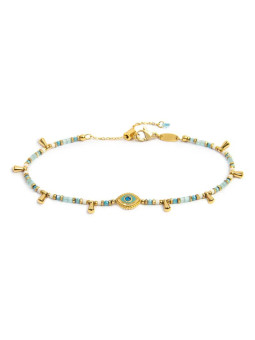 Cavigliera Donna Marlù 20CV105G-T Acciaio Oro Occhio con Cristallo