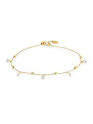 Cavigliera Donna Marlù 20CV107G-W Acciaio Oro con Zirconi e Cuori