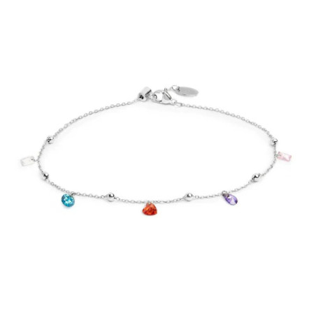 Cavigliera Donna Marlù 20CV108-RGB Zirconi Baguette e Cuori Colorati