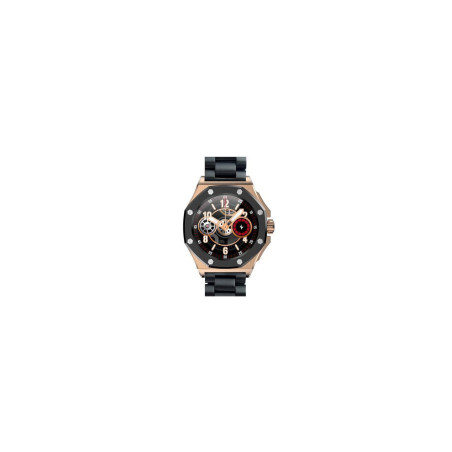 Orologio Smartwatch Uomo PE002H Octagon in Acciaio Nero Cassa Oro Rosa