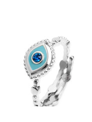 Anello Marlù Occhio Cristallo Blu 18AN123-T Taglia 12 Regolabile Donna