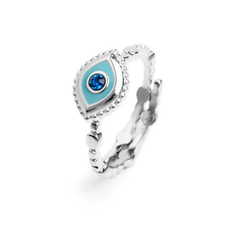 Anello Marlù Occhio Cristallo Blu 18AN123-T Taglia 12 Regolabile Donna