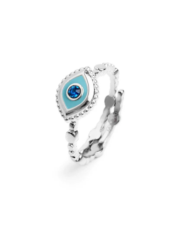 Anello Marlù Occhio Cristallo Blu 18AN123-T Taglia 12 Regolabile Donna