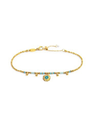 Bracciale Marlù Sole Turchese Oro Acciaio 18BR221G-T Regolabile