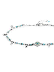 Bracciale Marlù Occhio Cristallo Blu Acciaio 18BR222-T Regolabile