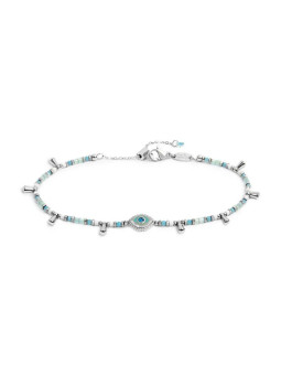 Bracciale Marlù Occhio Cristallo Blu Acciaio 18BR222-T Regolabile