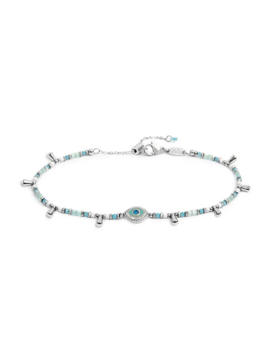 Bracciale Marlù Occhio Cristallo Blu Acciaio 18BR222-T Regolabile