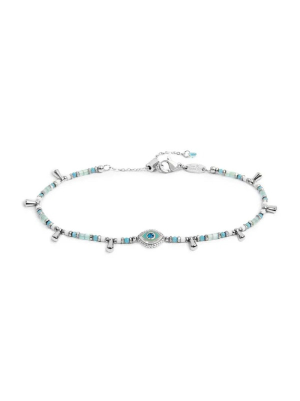 Bracciale Marlù Occhio Cristallo Blu Acciaio 18BR222-T Regolabile
