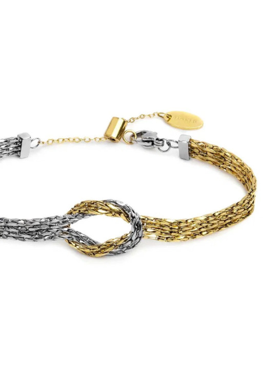 Bracciale Marlù Nodo Bicolore Snake 25BR0005GS Acciaio Oro