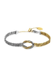 Bracciale Marlù Nodo Bicolore Snake 25BR0005GS Acciaio Oro
