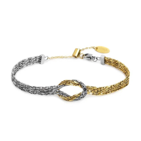 Bracciale Marlù Nodo Bicolore Snake 25BR0005GS Acciaio Oro