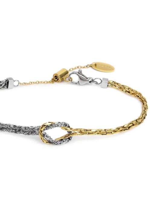 copy of Bracciale Donna Marlù 25BR0005GS con nodo centrale catena snake quadrata ritorta