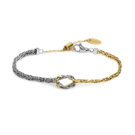 Bracciale Marlù Nodo Snake Foxtail 25BR0006GS Acciaio Oro