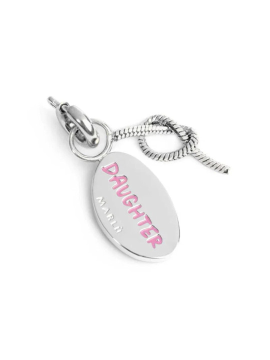 Ciondolo Marlù Figlia Nodo 25CH0017 Acciaio Silver Rosa Charm