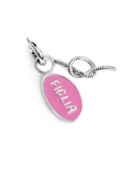 Ciondolo Marlù Figlia Nodo 25CH0017 Acciaio Silver Rosa Charm