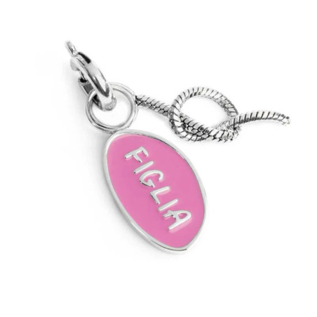Ciondolo Marlù Figlia Nodo 25CH0017 Acciaio Silver Rosa Charm