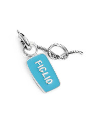 Ciondolo Marlù Figlio Nodo 25CH0018 Acciaio Silver Azzurro Charm