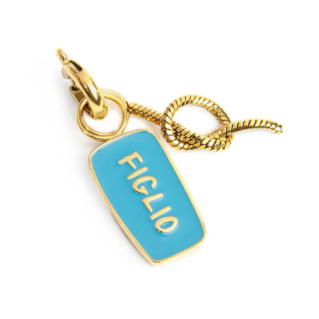 Ciondolo Marlù Figlio Nodo 25CH0018G Acciaio Oro Azzurro Charm