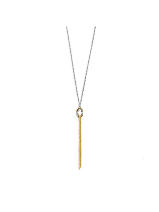 Collana Donna Marlù 25CN0004GS con nodo catena snake e catena serpentine Acciaio Oro e Silver