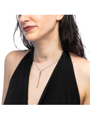 Collana Donna Marlù 25CN0004GS con nodo catena snake e catena serpentine Acciaio Oro e Silver