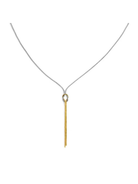 Collana Donna Marlù 25CN0004GS con nodo catena snake e catena serpentine Acciaio Oro e Silver