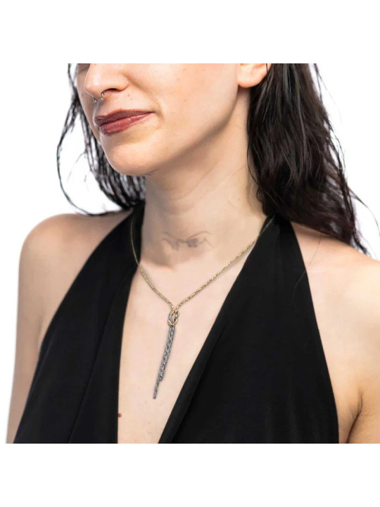Collana Marlù Nodo Y Snake Foxtail 25CO0002GS Acciaio Oro