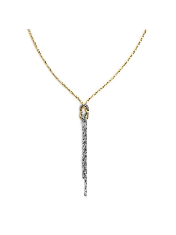 copy of Collana Donna Marlù 25CN0004GS con nodo catena snake e catena serpentine Acciaio Oro e Silver