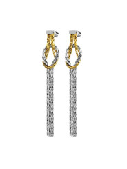 Orecchini Donna Marlù 25OR0001GS  pendenti con nodo catena snake quadrata ritorta Acciaio Oro e Silver