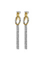 Orecchini Donna Marlù 25OR0001GS  pendenti con nodo catena snake quadrata ritorta Acciaio Oro e Silver