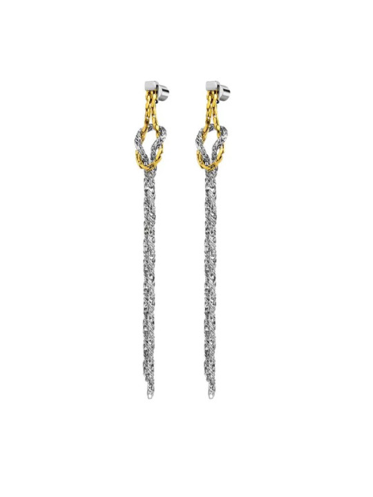 copy of Orecchini Donna Marlù 25OR0001GS  pendenti con nodo catena snake quadrata ritorta Acciaio Oro e Silver