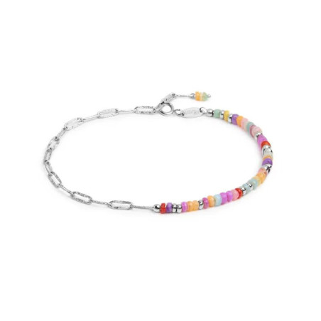 Bracciale Marlù Doppia Catena Colorata 18BR223-RGB Acciaio Silver