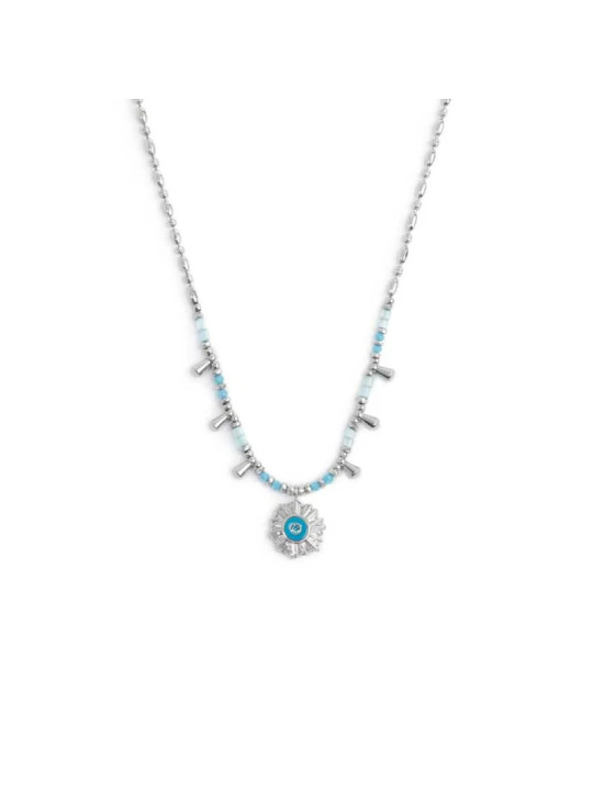 Collana Donna Marlù 18CN128-T catena chicco di riso con sole pendente Silver