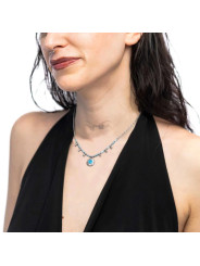 Collana Donna Marlù 18CN128-T catena chicco di riso con sole pendente Silver
