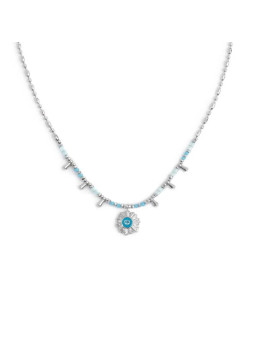 Collana Donna Marlù 18CN128-T catena chicco di riso con sole pendente Silver