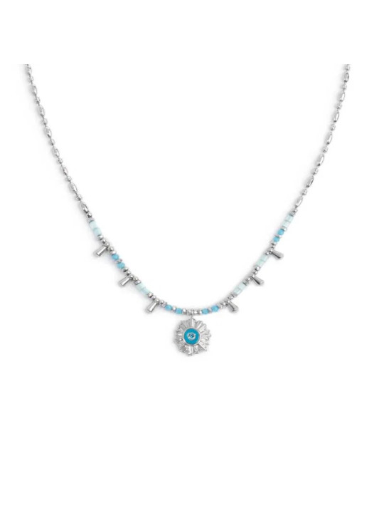 Collana Donna Marlù 18CN128-T catena chicco di riso con sole pendente Silver