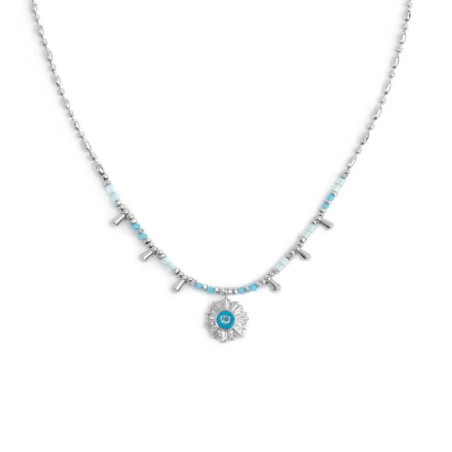 Collana Donna Marlù 18CN128-T catena chicco di riso con sole pendente Silver